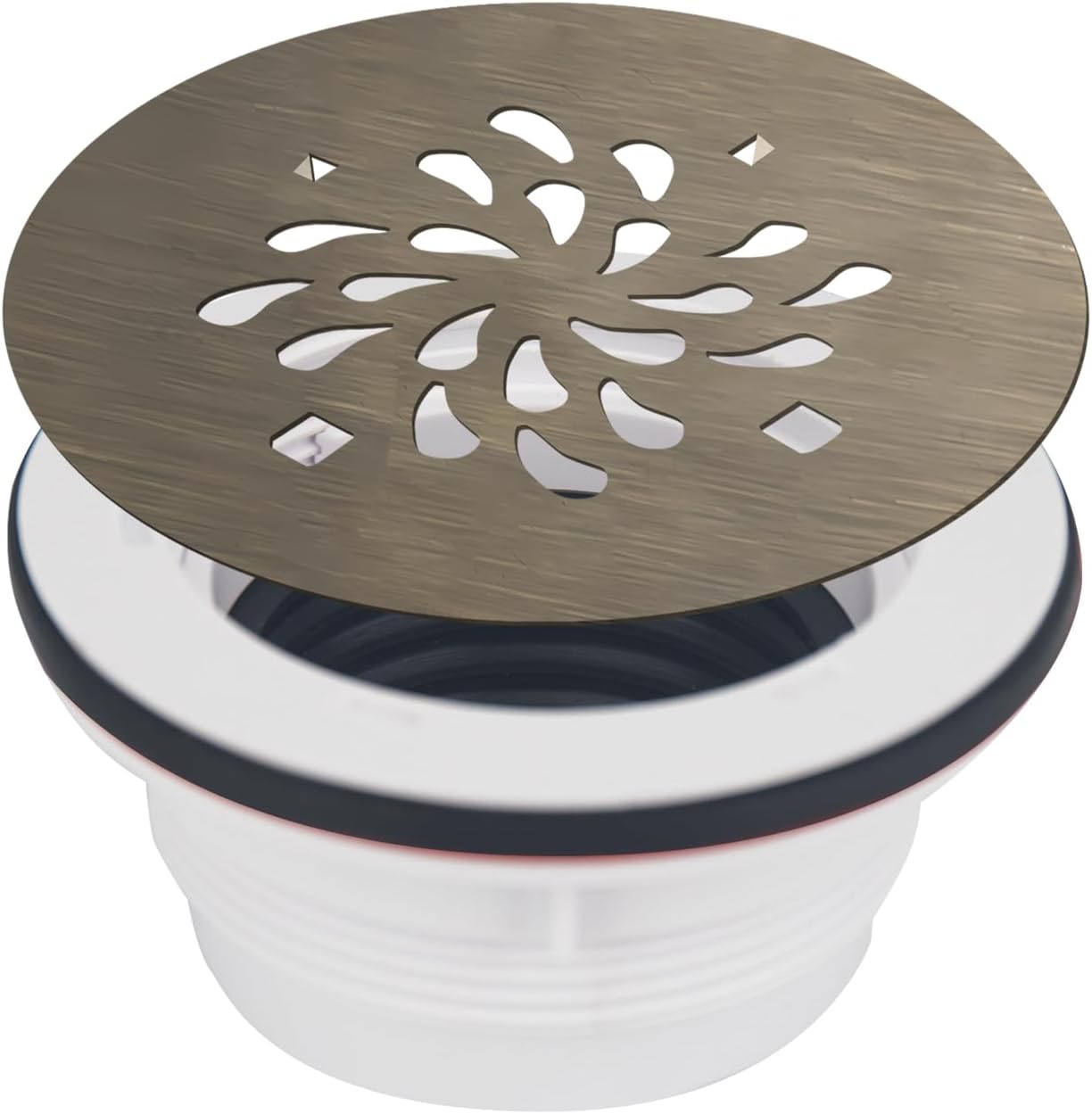 4-14 Round Shower Drain Cover - 304 Stainless Steel - Antique Brass