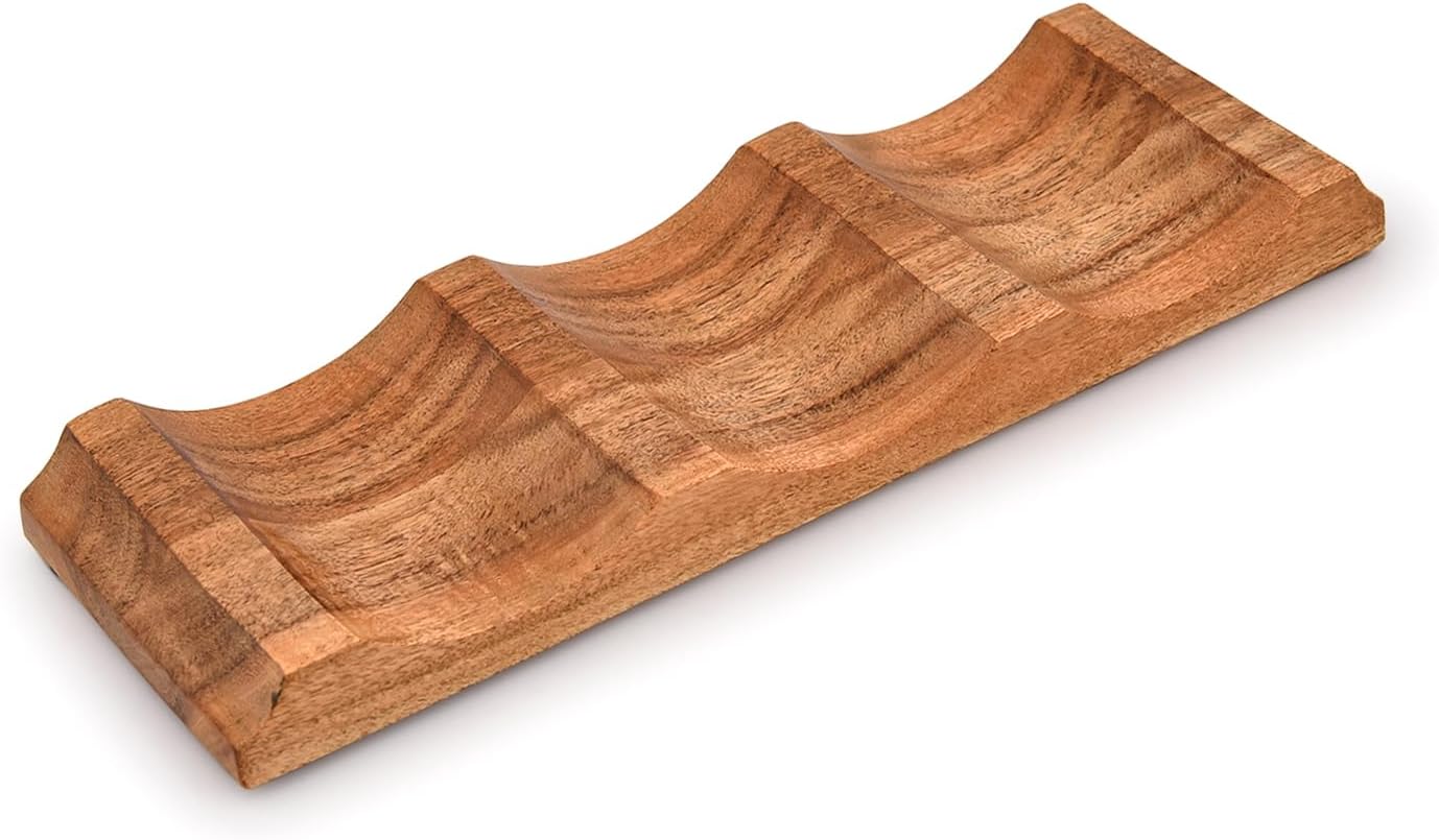 EDHAS Acacia Wood Tabletop Wine Rack Holder