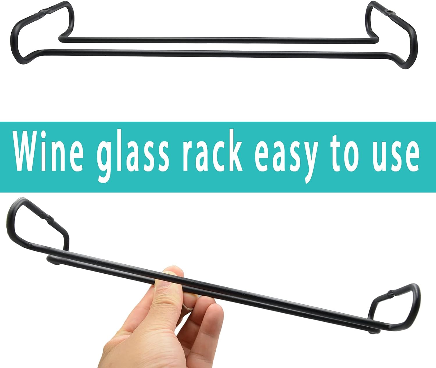 Eastbao 10 Inch Wine Glass Rack Under Cabinet Set of 4