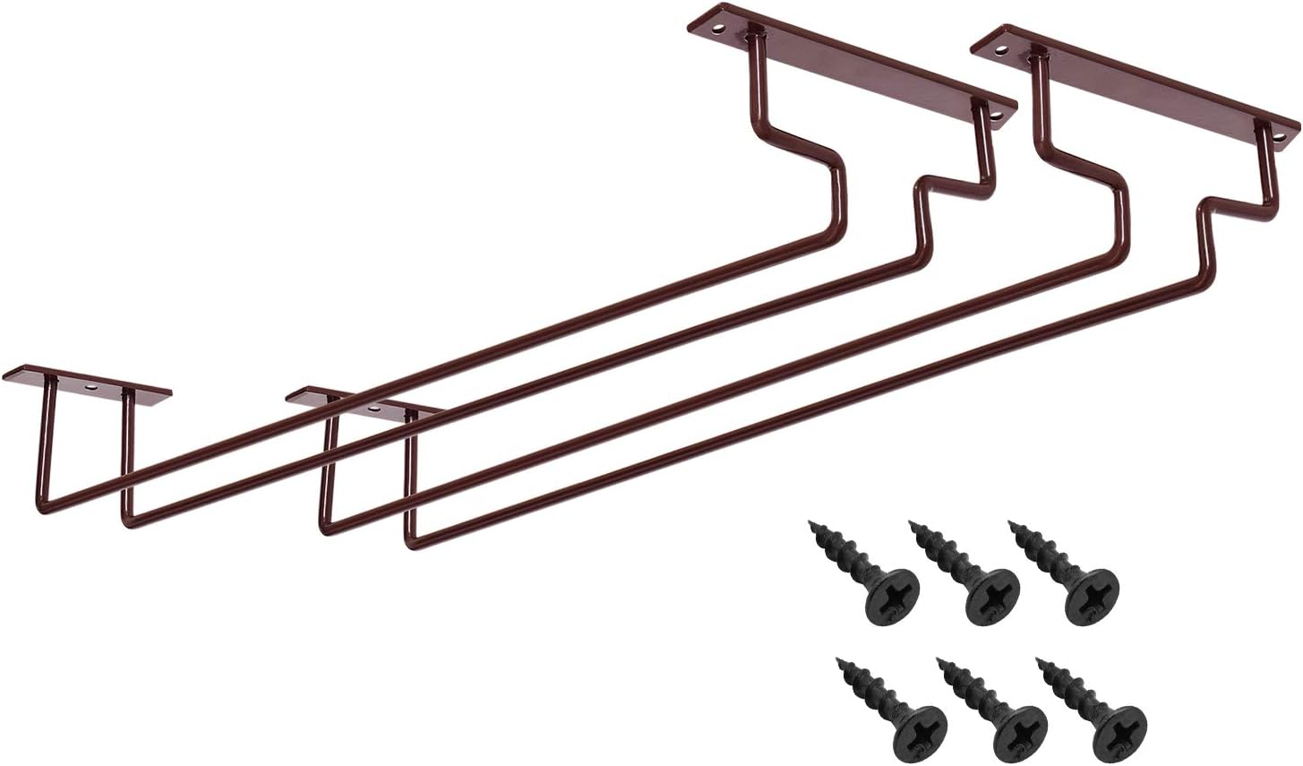 MOCOUM 2 Pack 156 Wine Glass Rack Under Cabinet