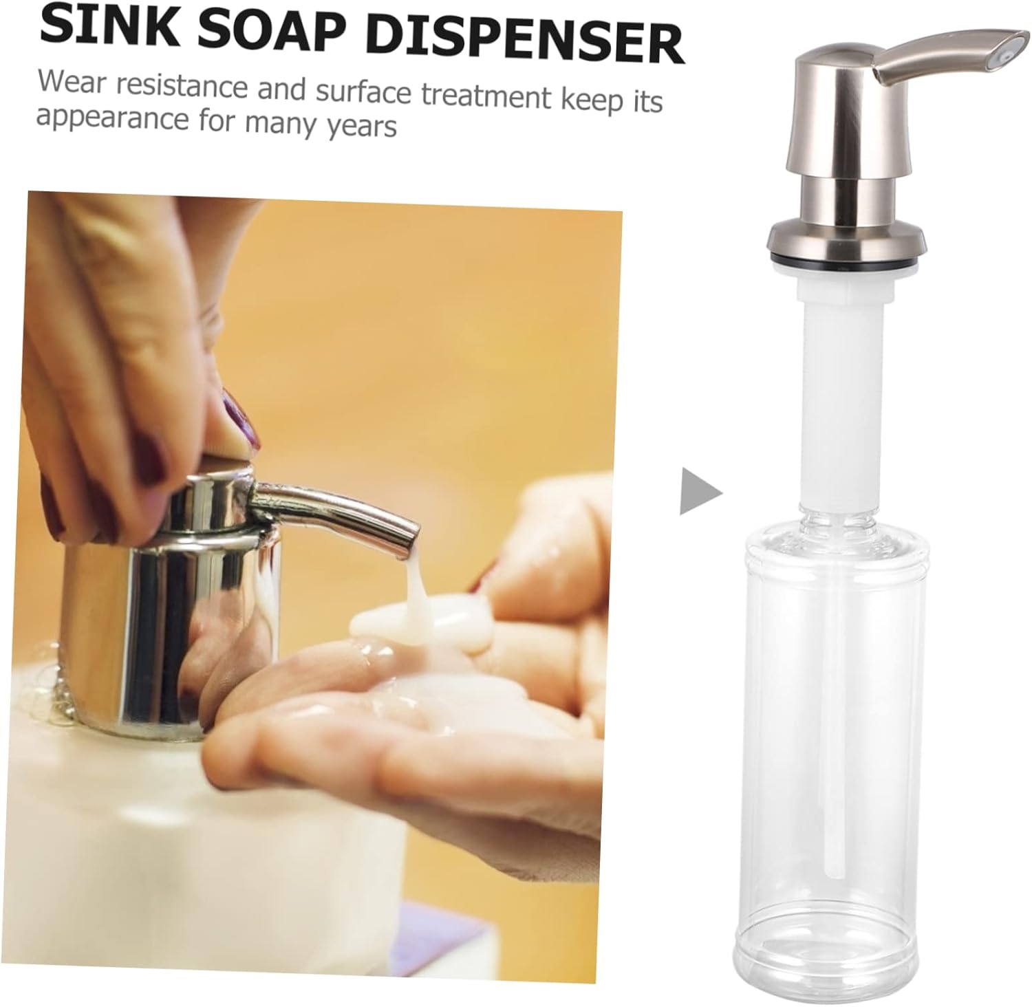 Mobestech Refillable Sink Soap Dispenser with Chrome Finish