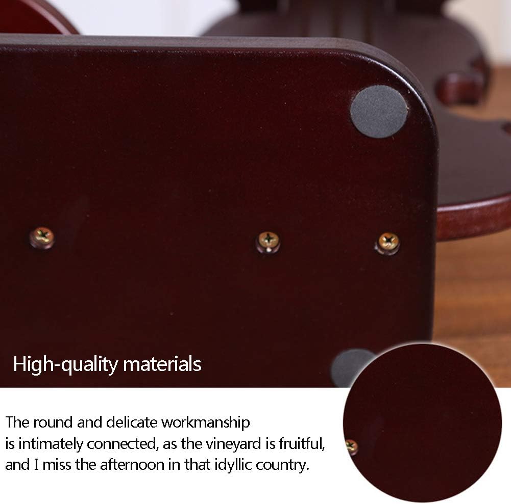 Creative Violin Wine Rack Wood Design 1 Bottle 4 Cups Holder