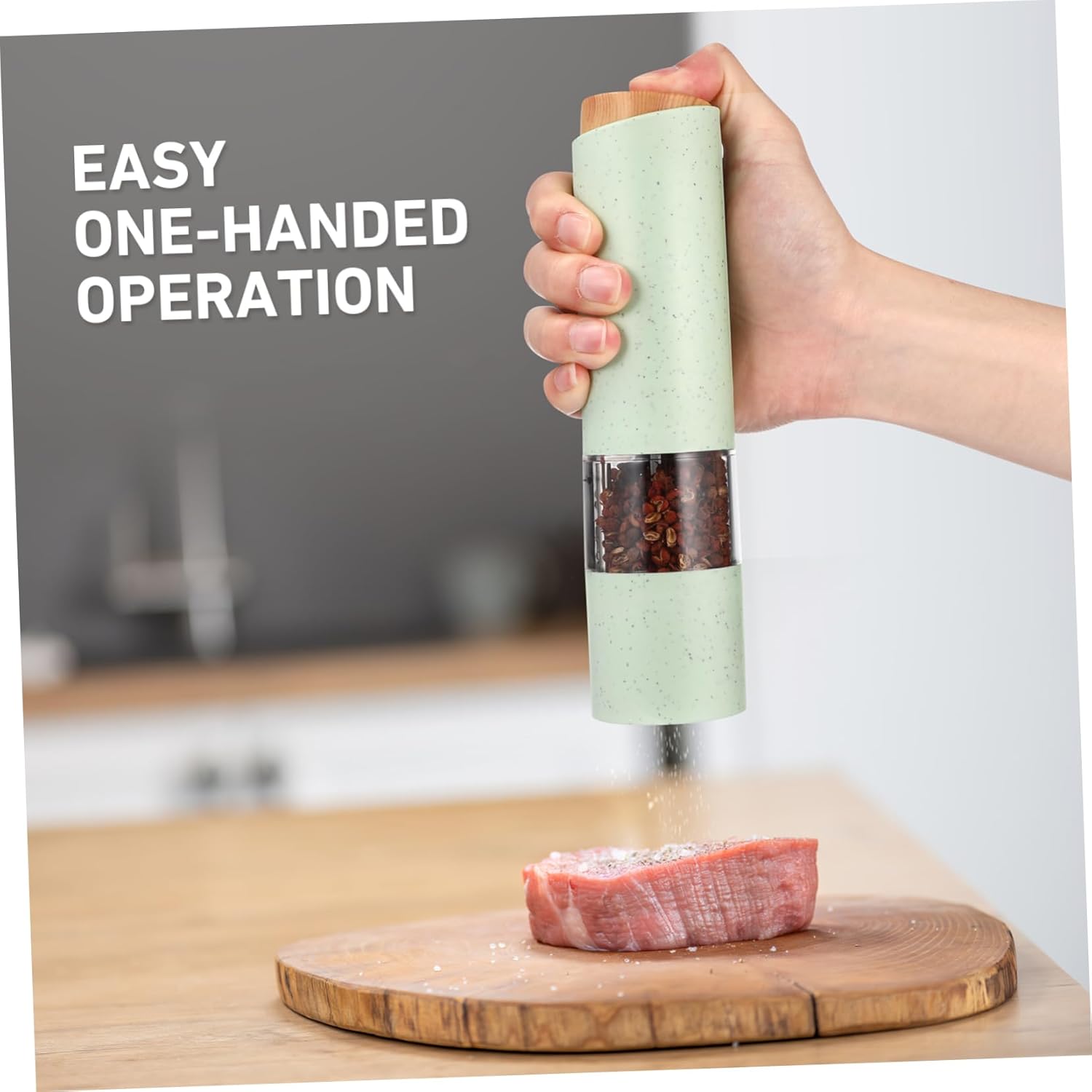 DECHOUS 2-Piece Electric Salt Pepper Holder with Adjustable Coarseness