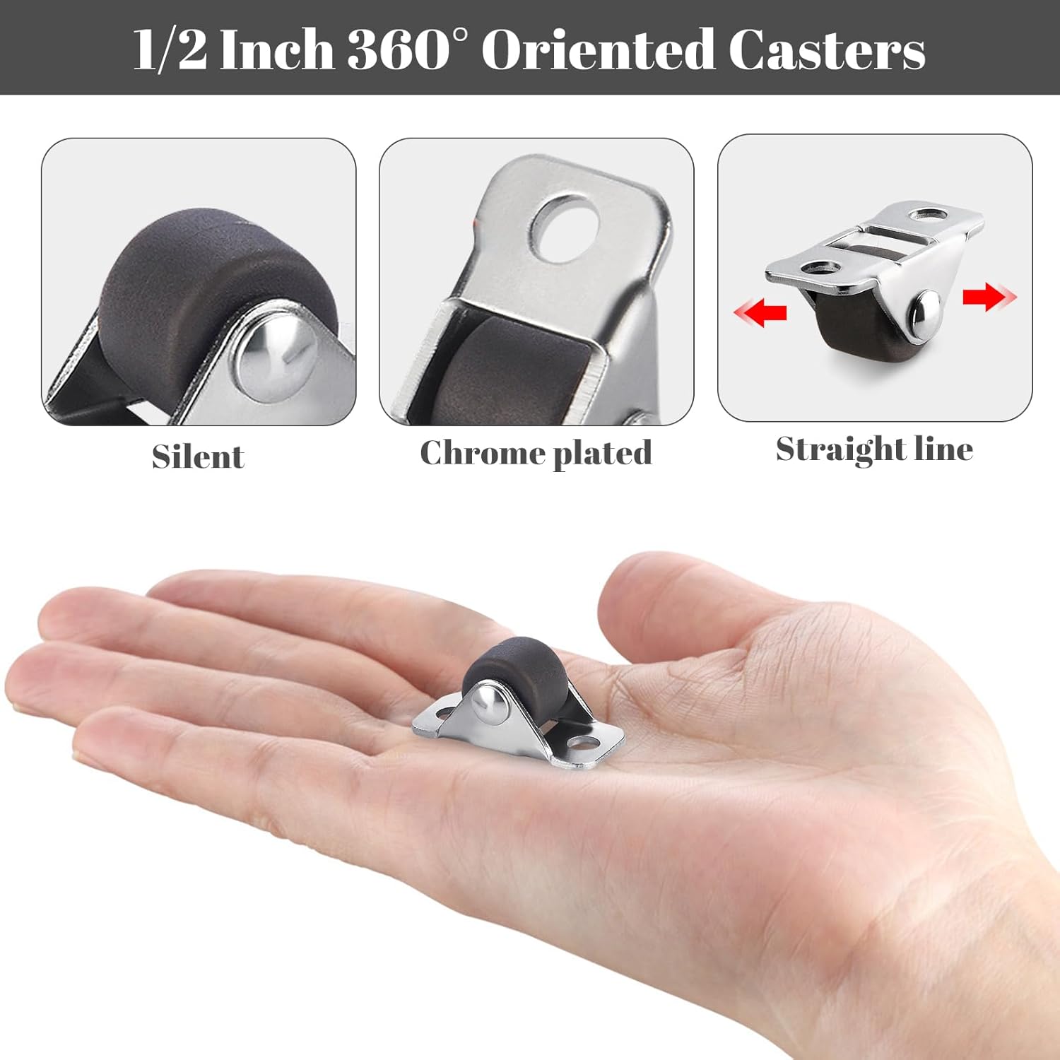 LYASIL 8 Pack 05 Inch Mini Caster Wheels
