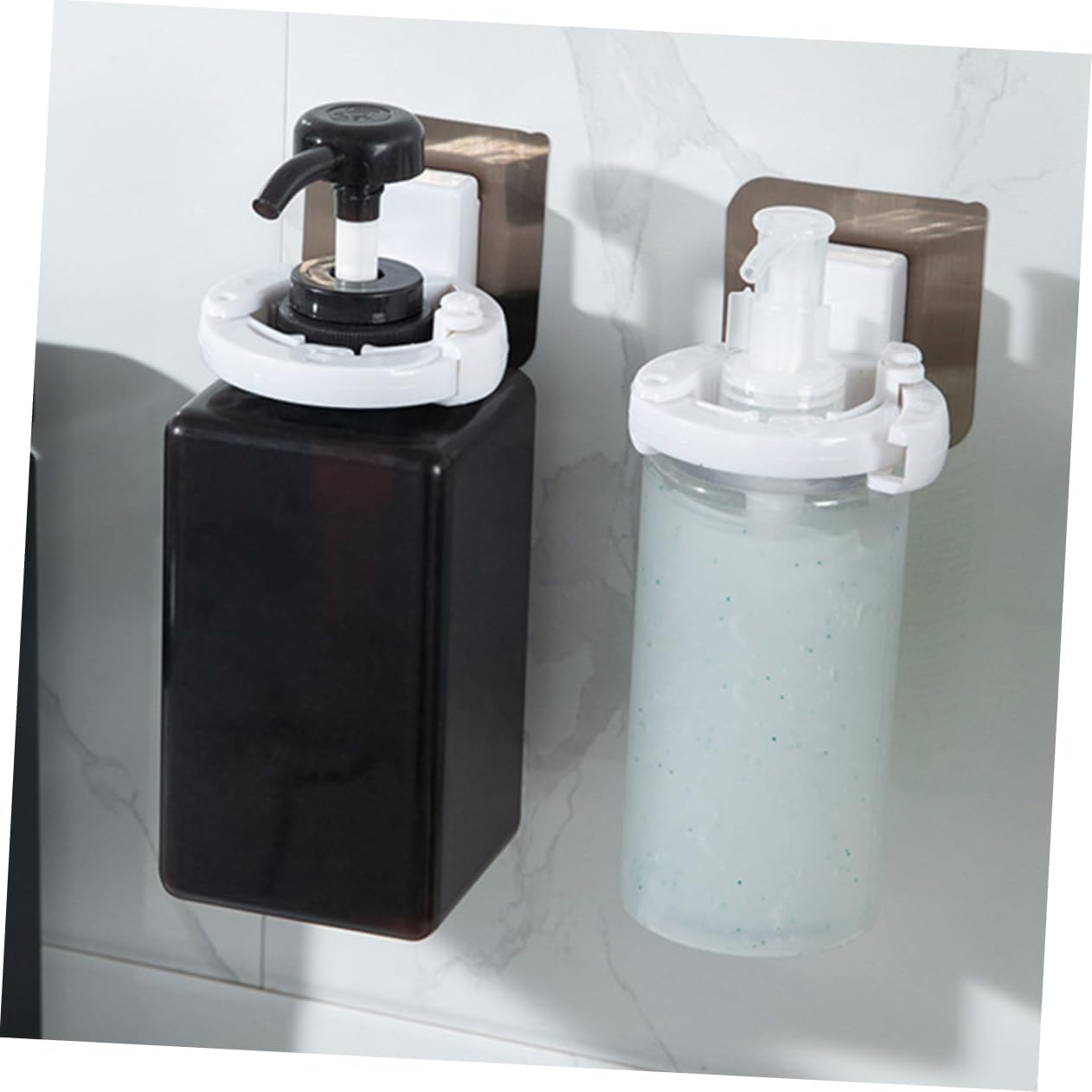 Fondotin 3pcs Wall Mounted Shampoo Gel Bottle Holder Easy Install Bath Organizer