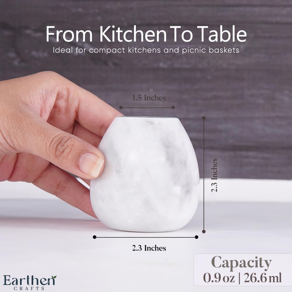EARTHEN CRAFTS Marble Salt and Pepper Egg Shape Set of 2