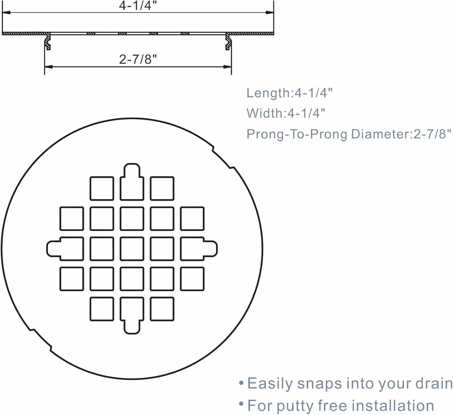 HIDROP 4-14 Bronze Snap-in Drain Cover