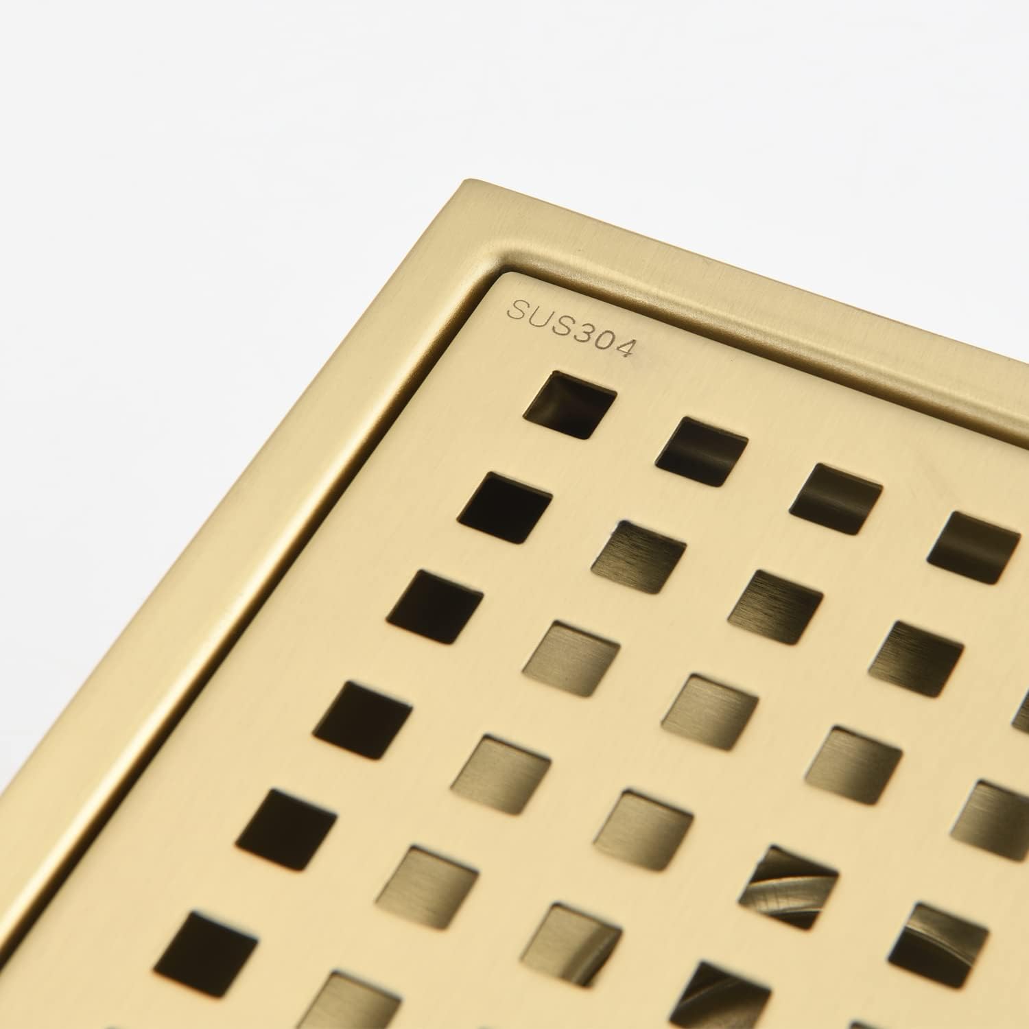 YLIEHS Square Shower Floor Drain with Gold Finish