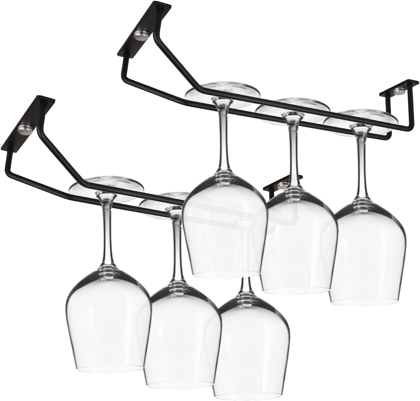 Yimerlen 108 Inch Black Wine Glass Rack 2 Pack 1