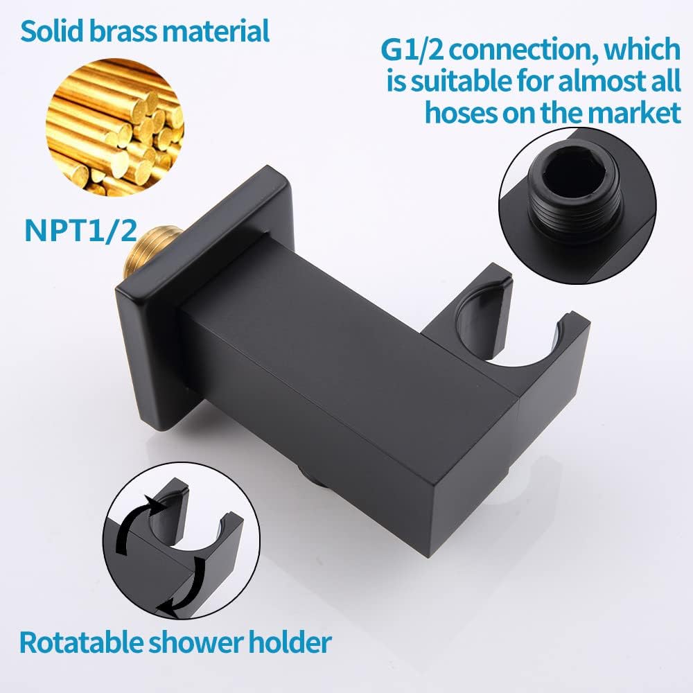 AYIVG Adjustable Shower Head Holder Bracket Black Finish