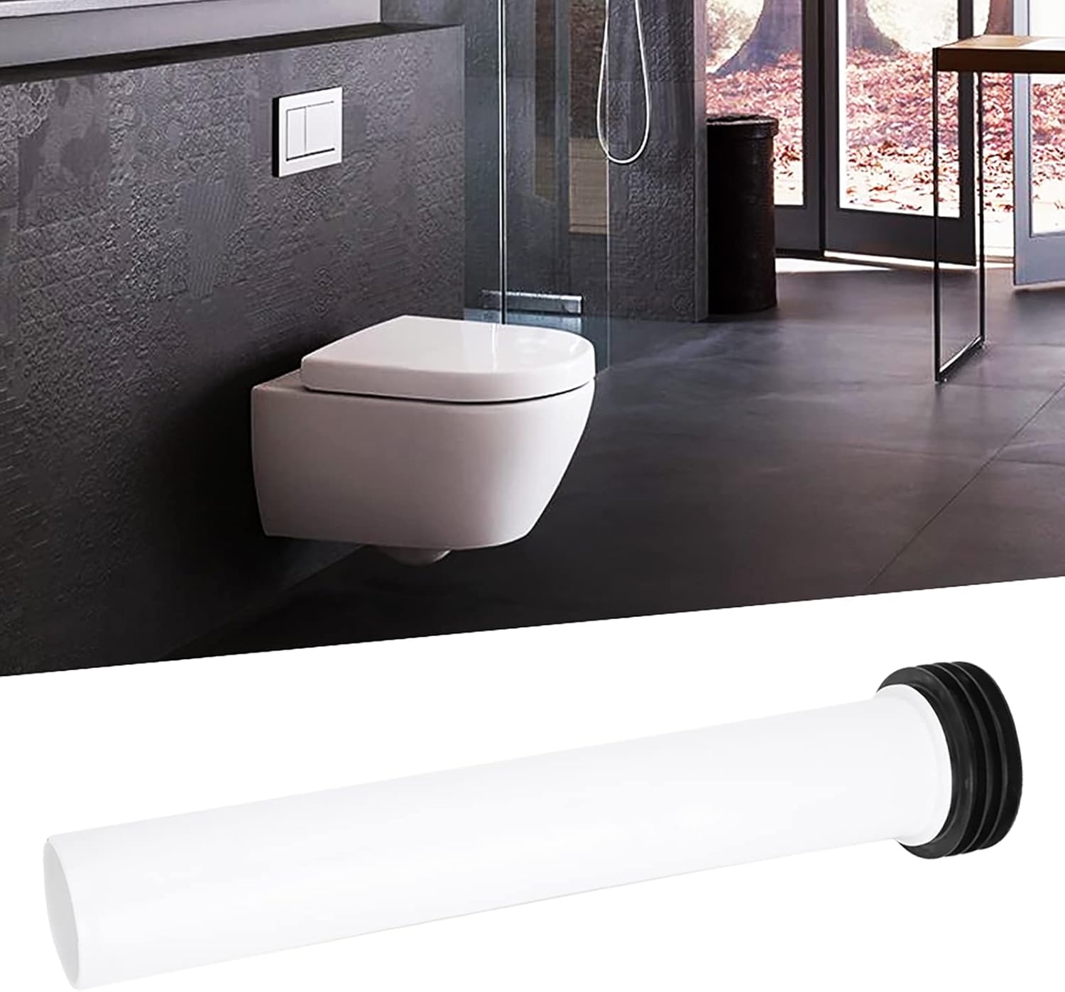 TOPINCN Concealed Toilet Water Straight Flush Pipe Tube