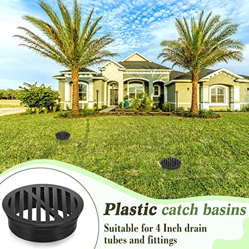 Taiyin 8 Pcs 45-inch Plastic Round Grate Cover Black