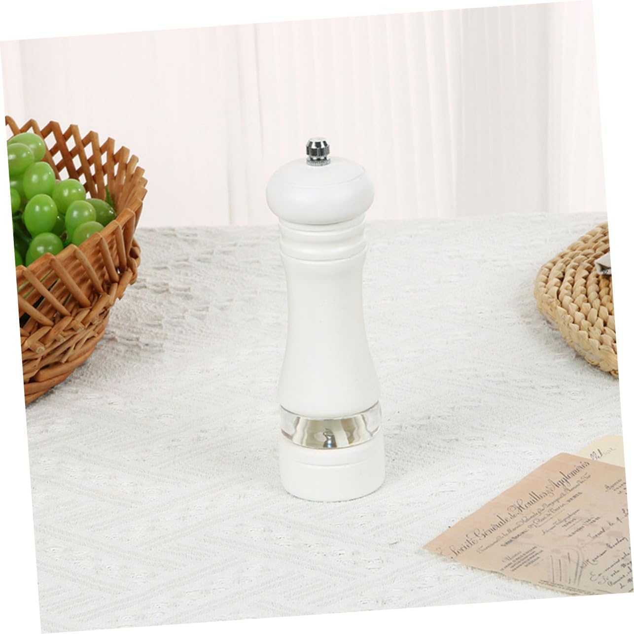 KICHOUSE Refillable Salt and Pepper Shaker Set 6 Inches Wooden 1