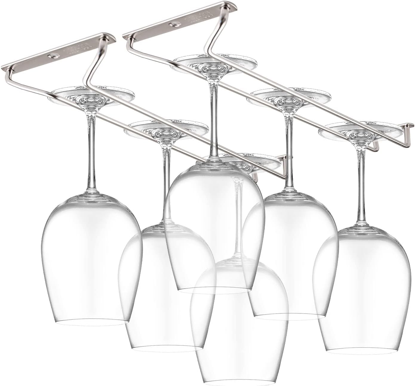 CUKE2BEET 118 Inch Stainless Steel Wine Glass Rack for Cabinet