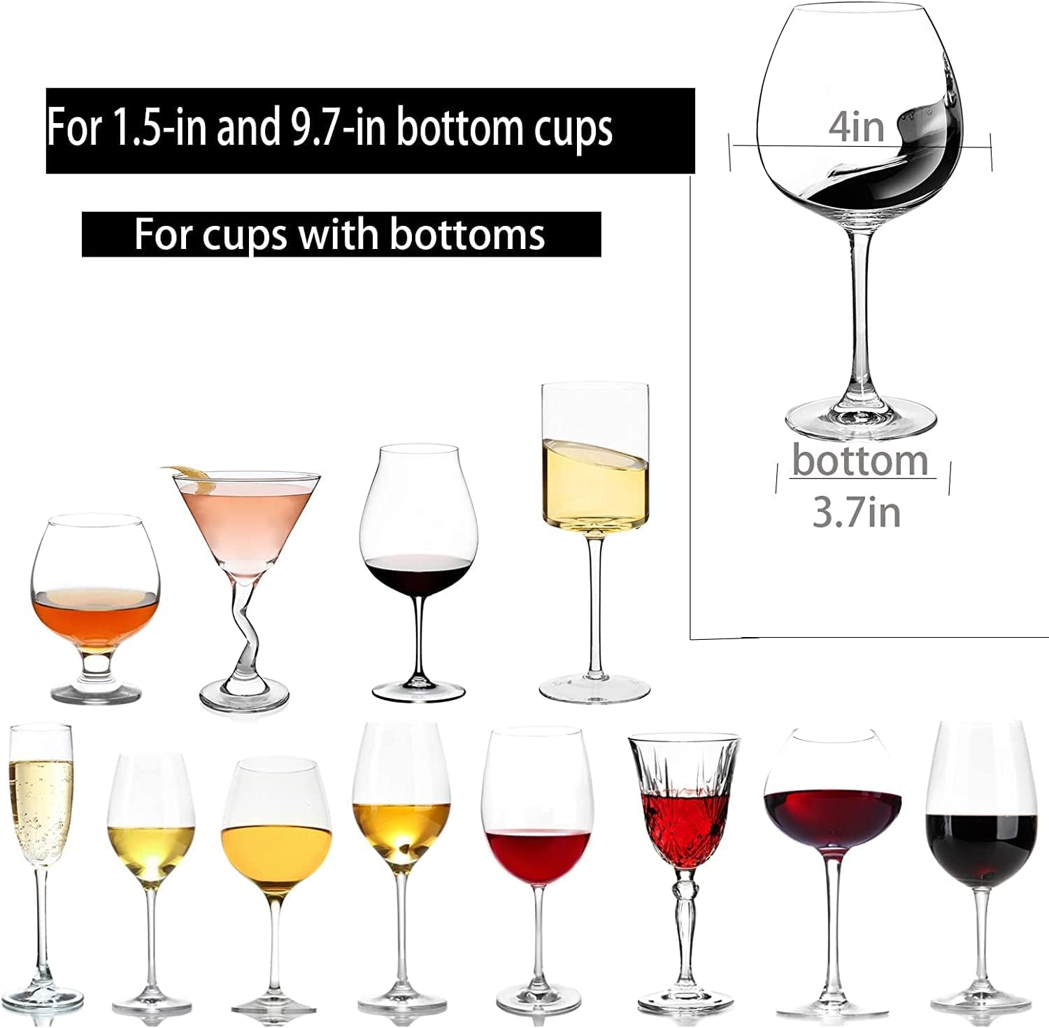Wine Glass Rack Holder - 3 Rows Metal Cabinet Organizer for Bar Kitchen