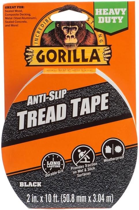 Gorilla 104921 Anti-Slip Tread Tape Roll 2x10ft Qty 4