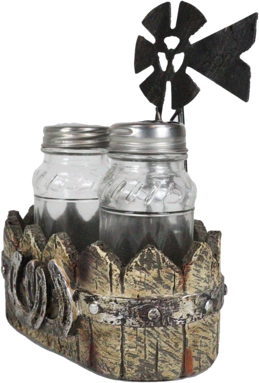 Ebros Gift 6 Tall Rustic Windmill Salt Pepper Shaker Set 1