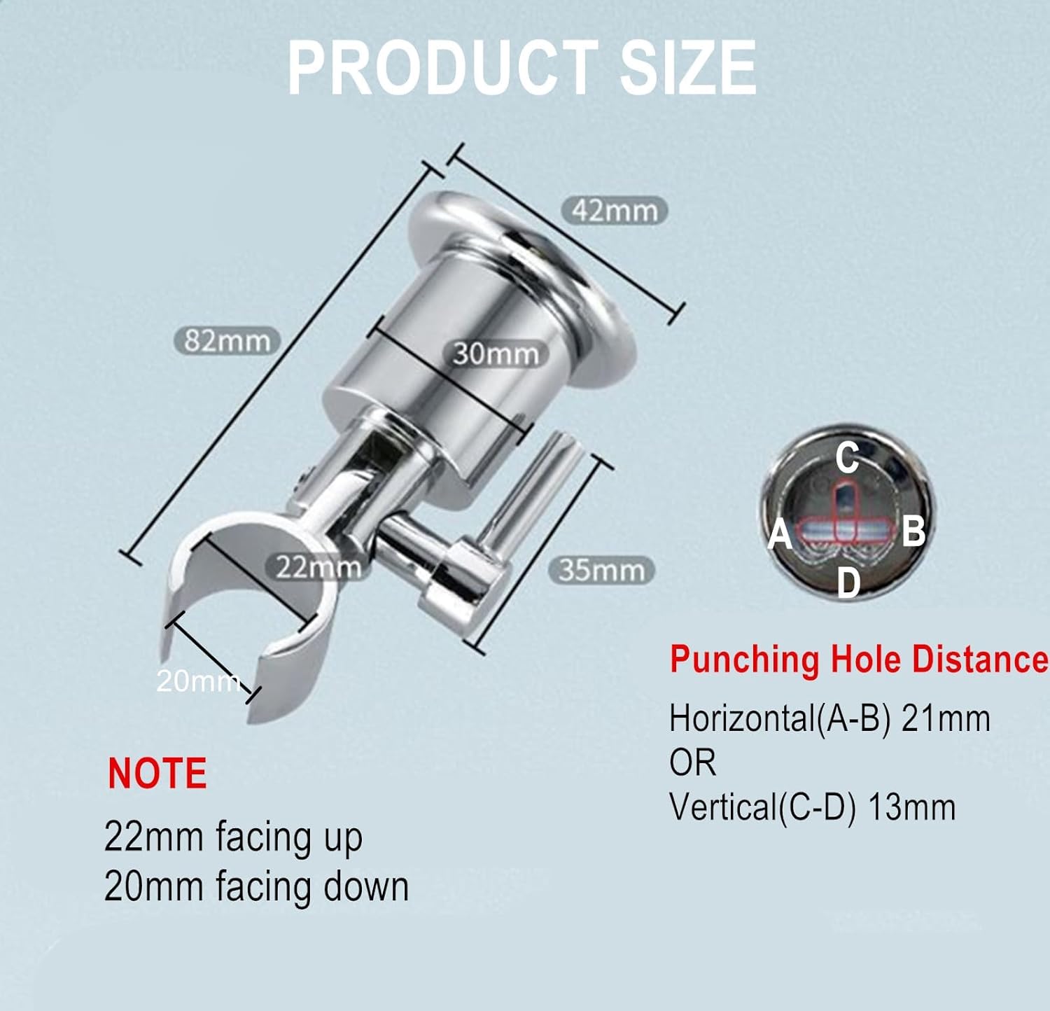 All Metal Shower Head Holder with 180 Degree Adjustment