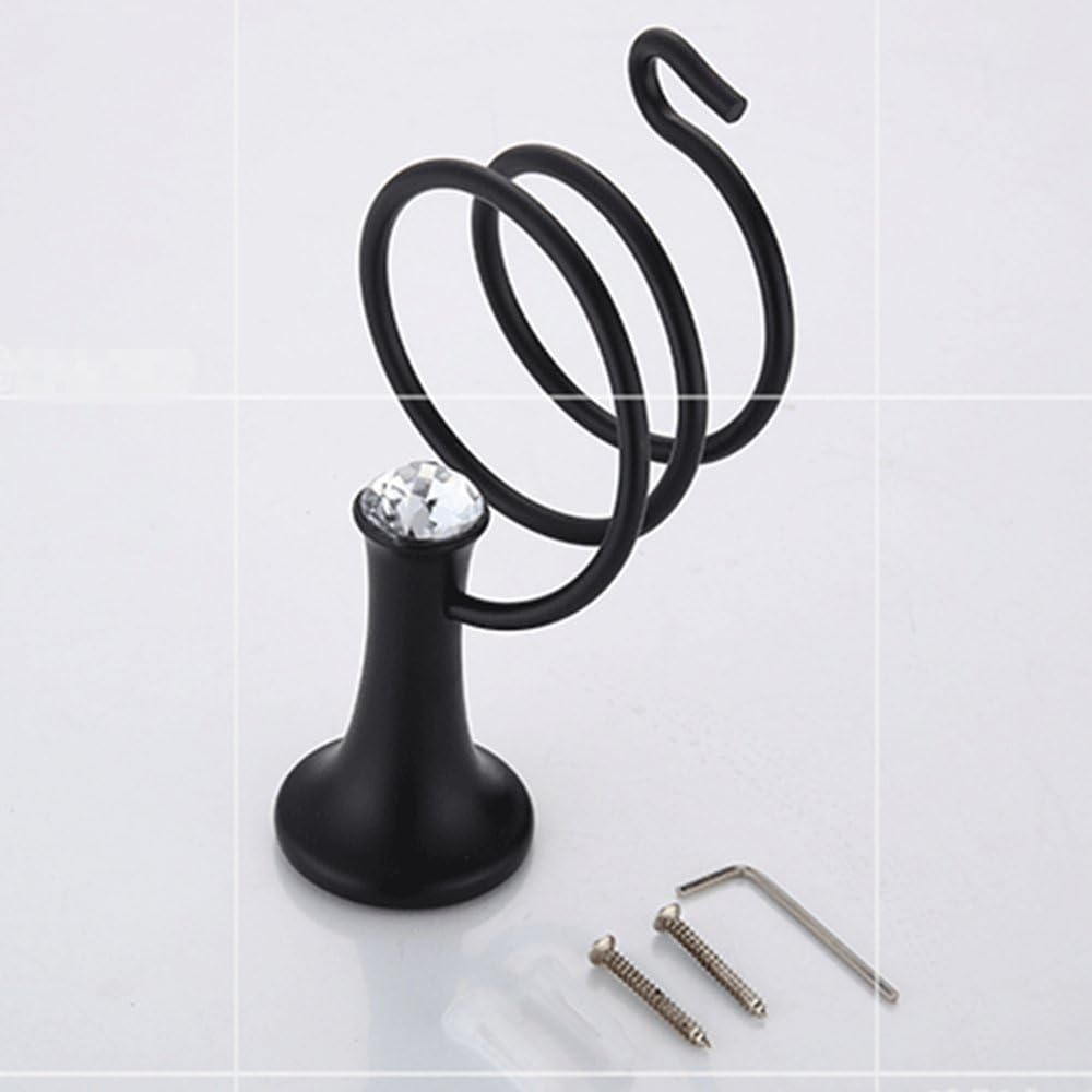 Liaozy888 Black Alloy Crystal Hand Dryer Holder