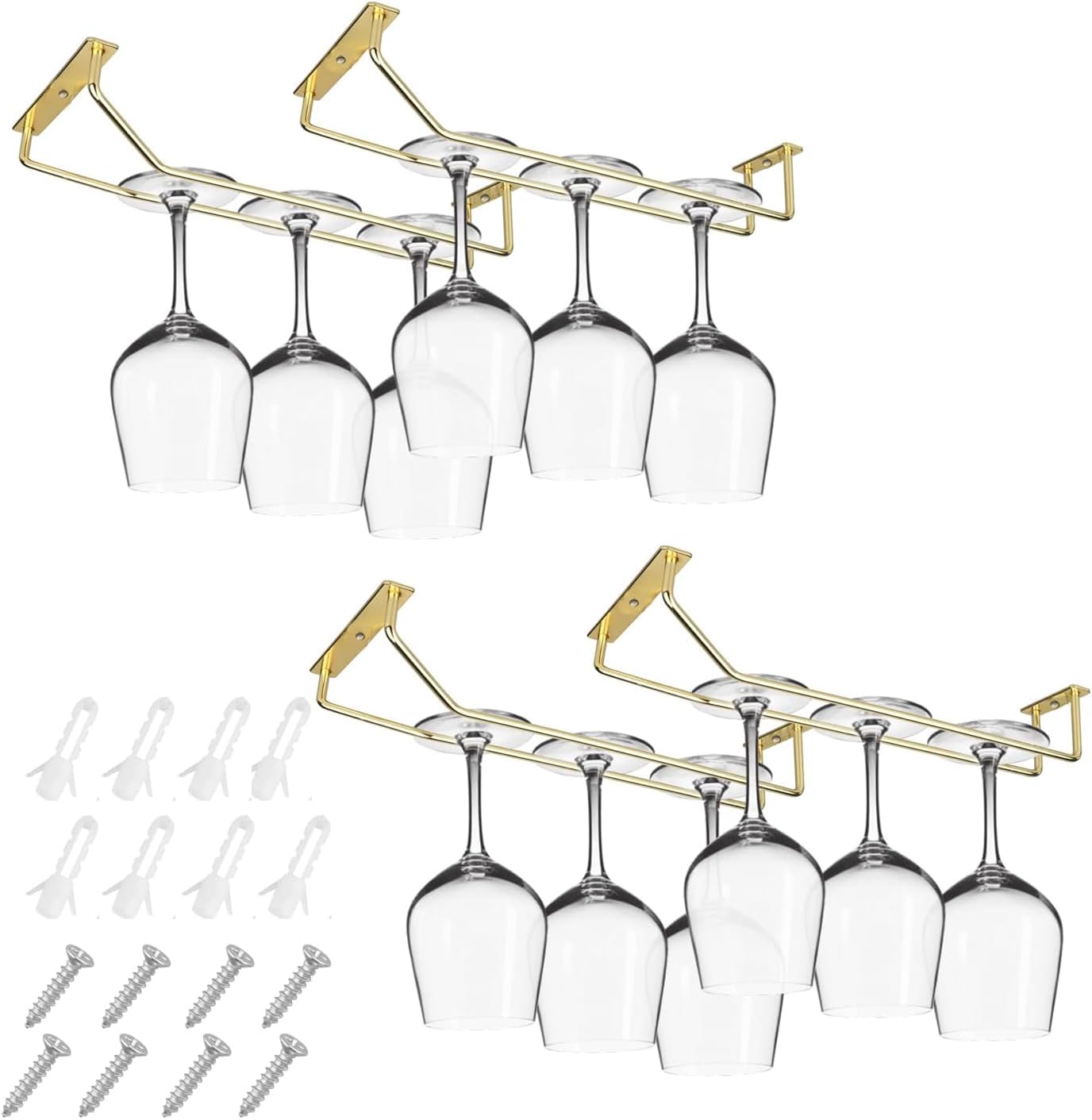 4PCS 106 Inch Wine Glass Rack - Stainless Steel Stemware Holder