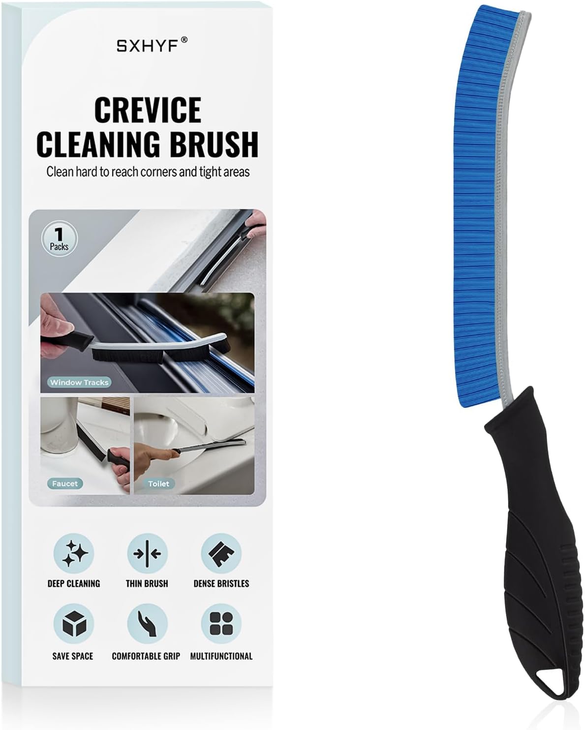 SXhyf Hard Bristle Crevice Cleaning Brush - Multifunctional Gap Tool for Kitchen Bathroom