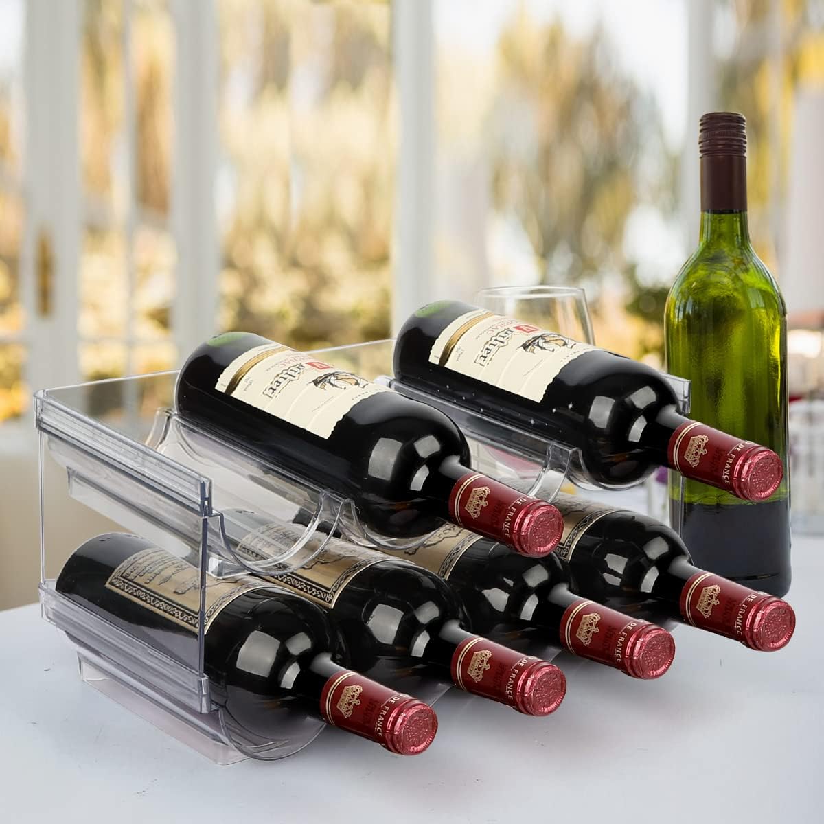 AKALOL 4 Pack Water Bottle Organizer for Cabinet Freezer
