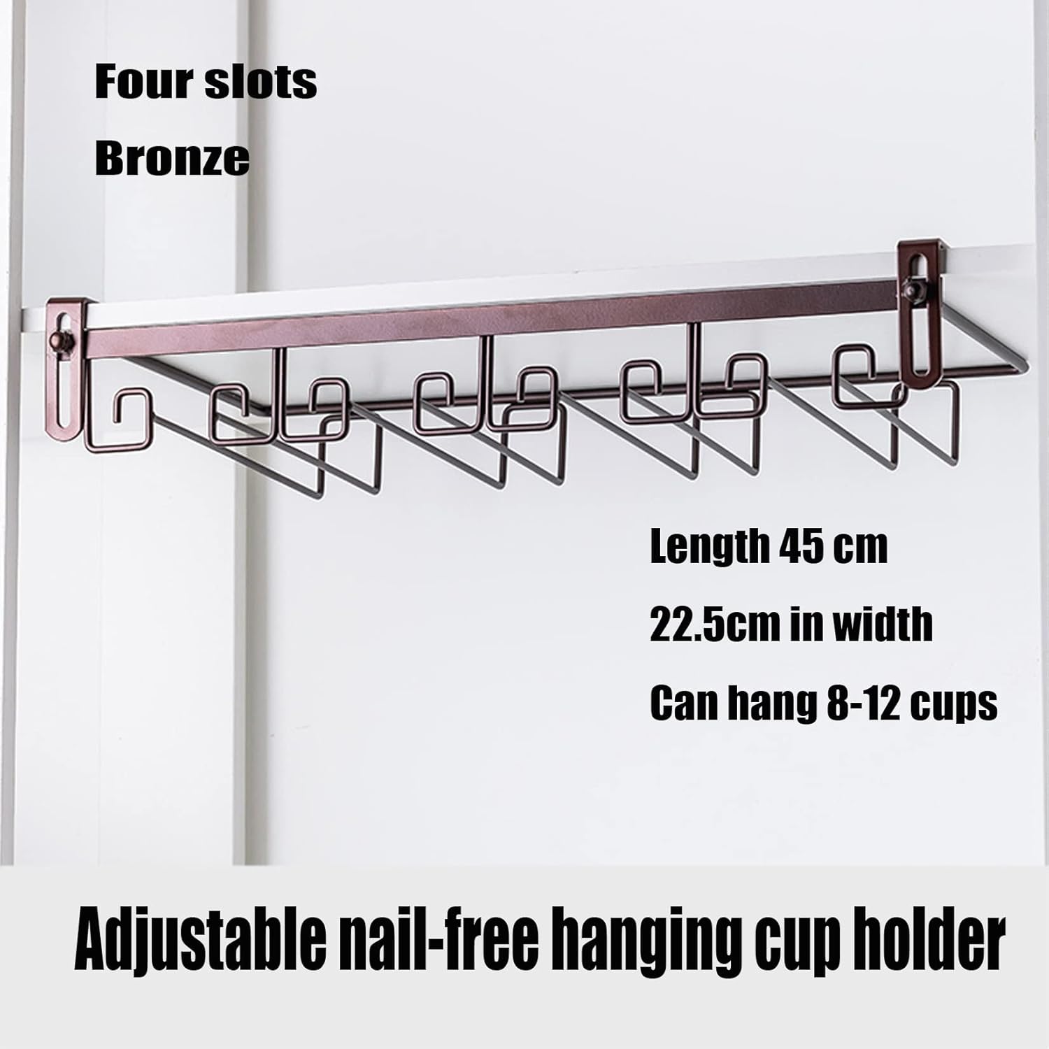 WORDFUN Bronze Adjustable Stemware Holder 2 Rows