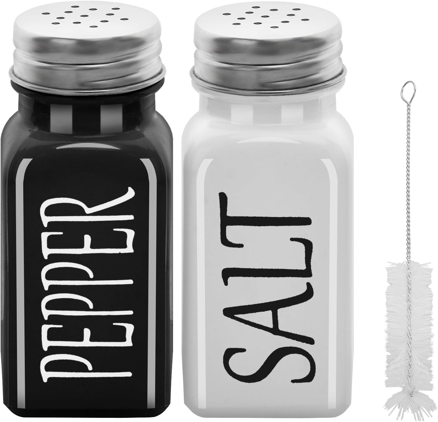 Cute Glass Salt Pepper Shakers Set 2pcs