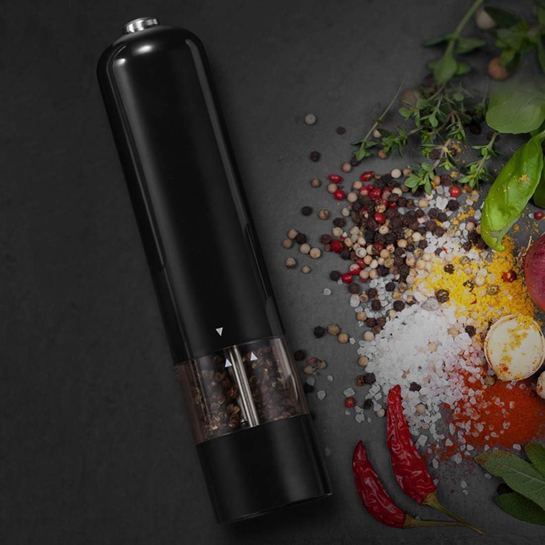 sdneNest Salt Pepper Shaker Set Stainless Steel Glass Body Adjustable Coarseness