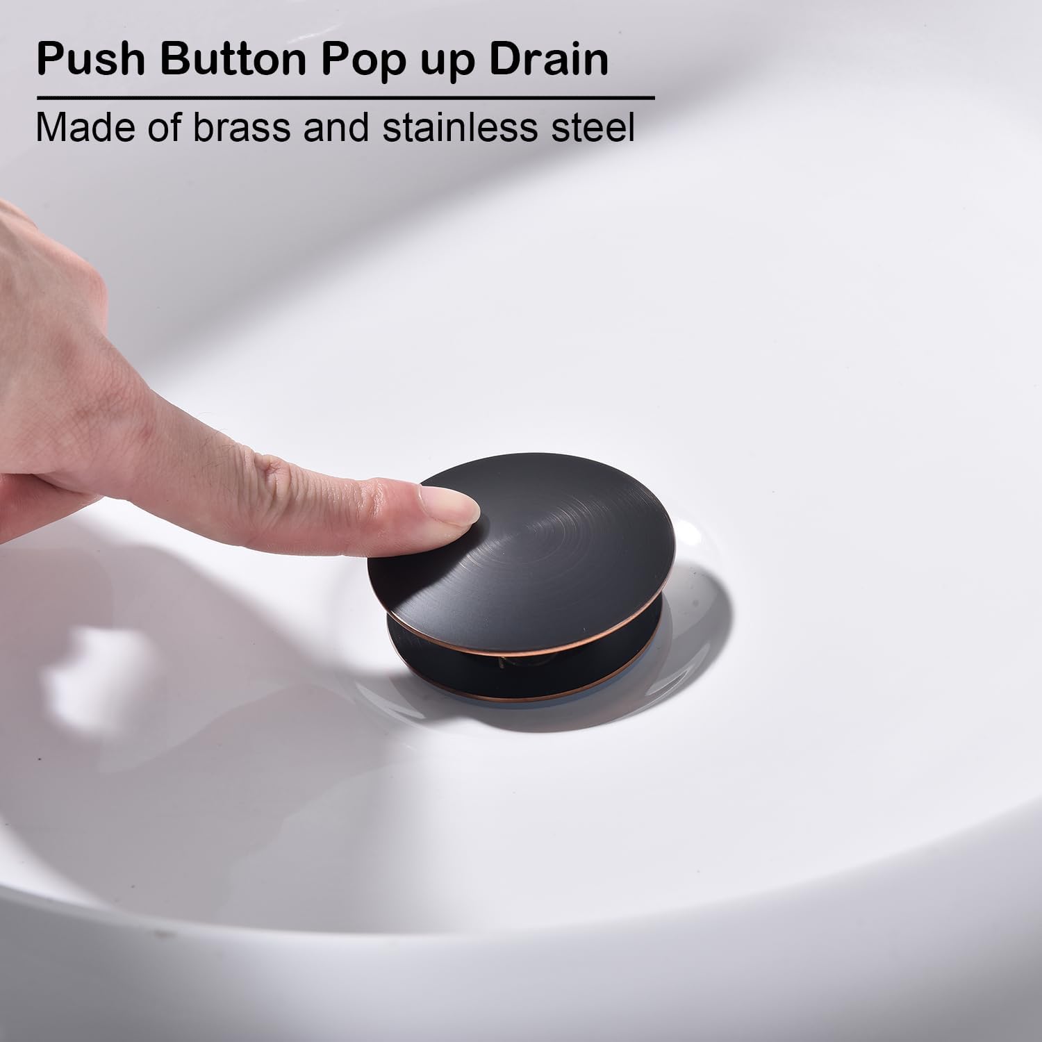 Oil Rubbed Bronze Sink Drain with Overflow and Detachable Strainer