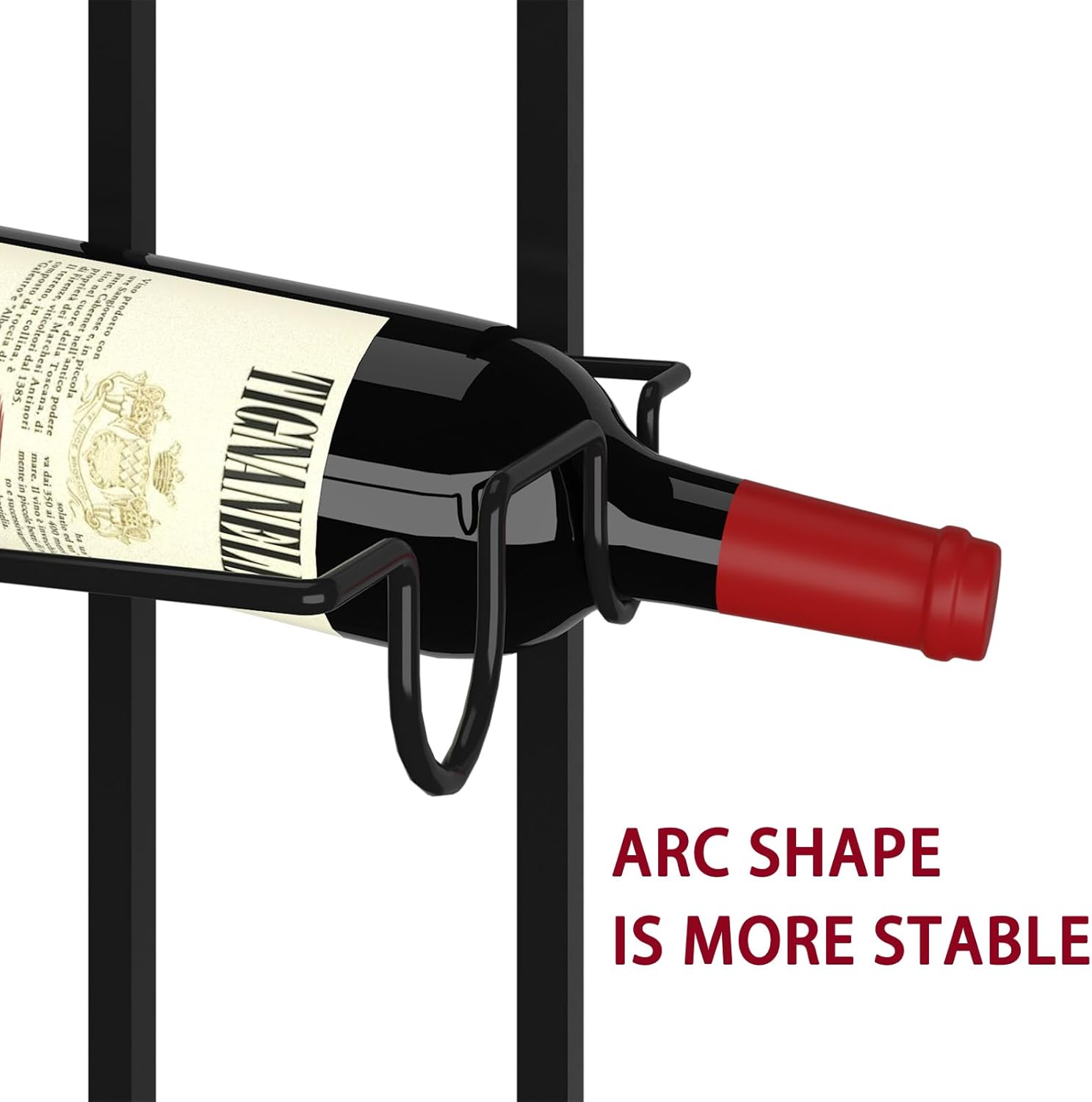 JKsmart 24 Bottles Wall Wine Rack - Matte Black Adjustable