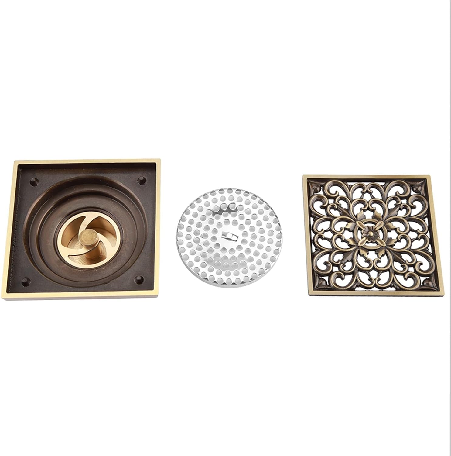 Hilitand Antique Brass Drain Strainer Cover Grate
