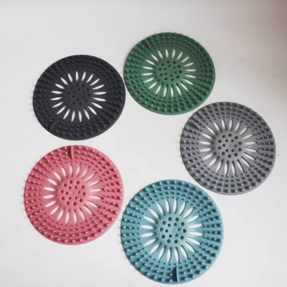 Silicone Hair Catcher 5 Pack - Universal Drain Cover