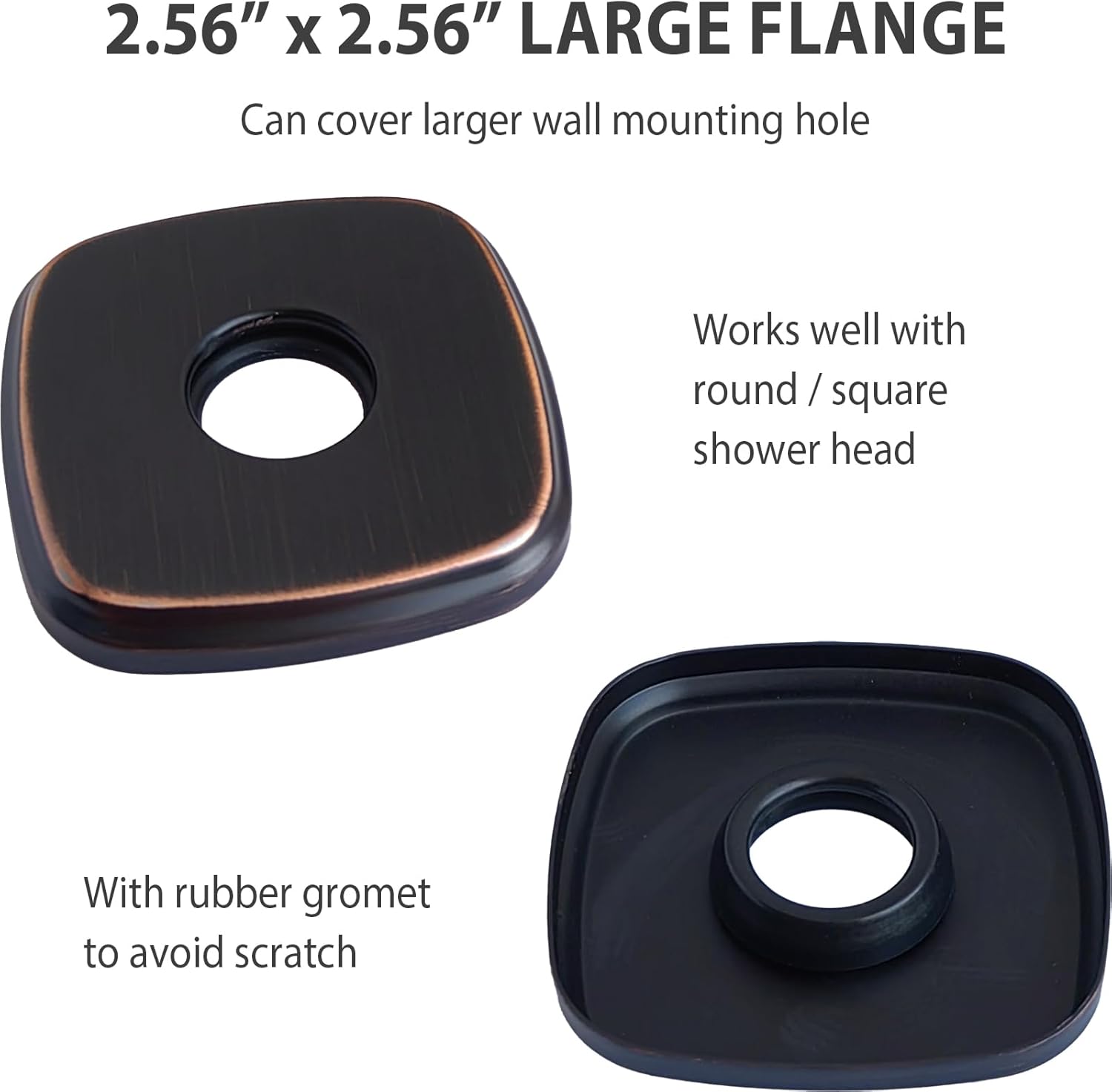 HOMYEP 6 Inch Oil Rubbed Bronze Angled Shower Arm with Flange