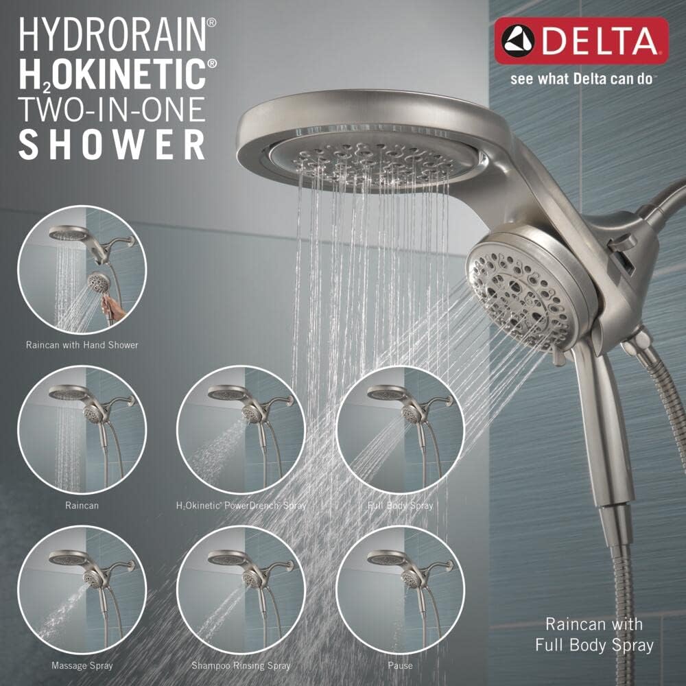 Delta HydroRain 5-Spray Dual Shower Head and Handheld Set