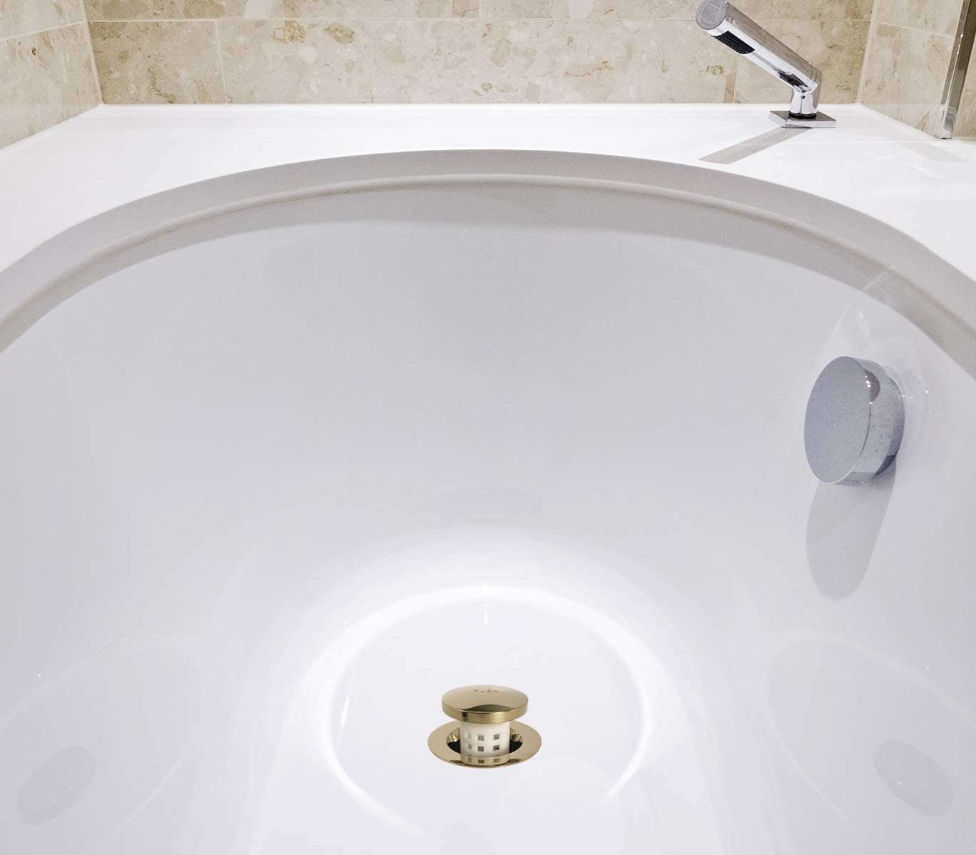 PermaFLOW Universal Tub Drain Hair Catcher with Replaceable Finish