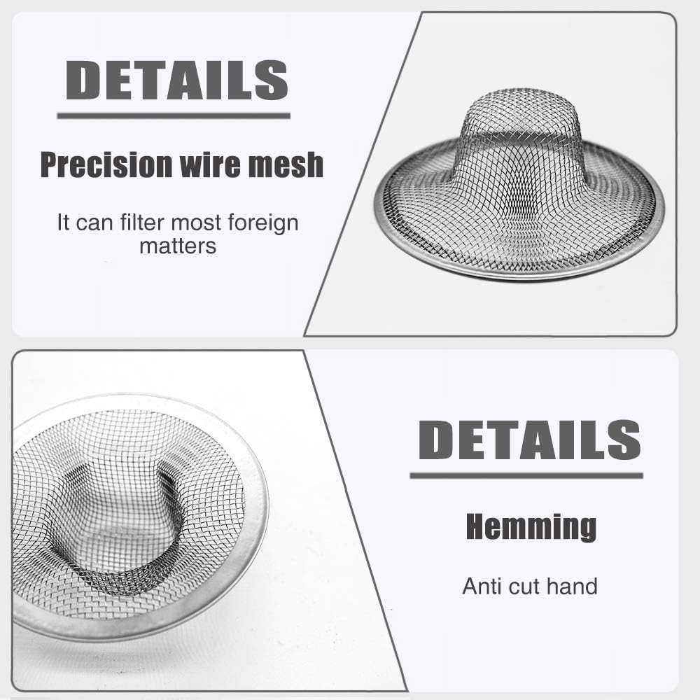 Lechay 2 Pack Stainless Steel Drain Hair Catcher for Bathroom and Kitchen