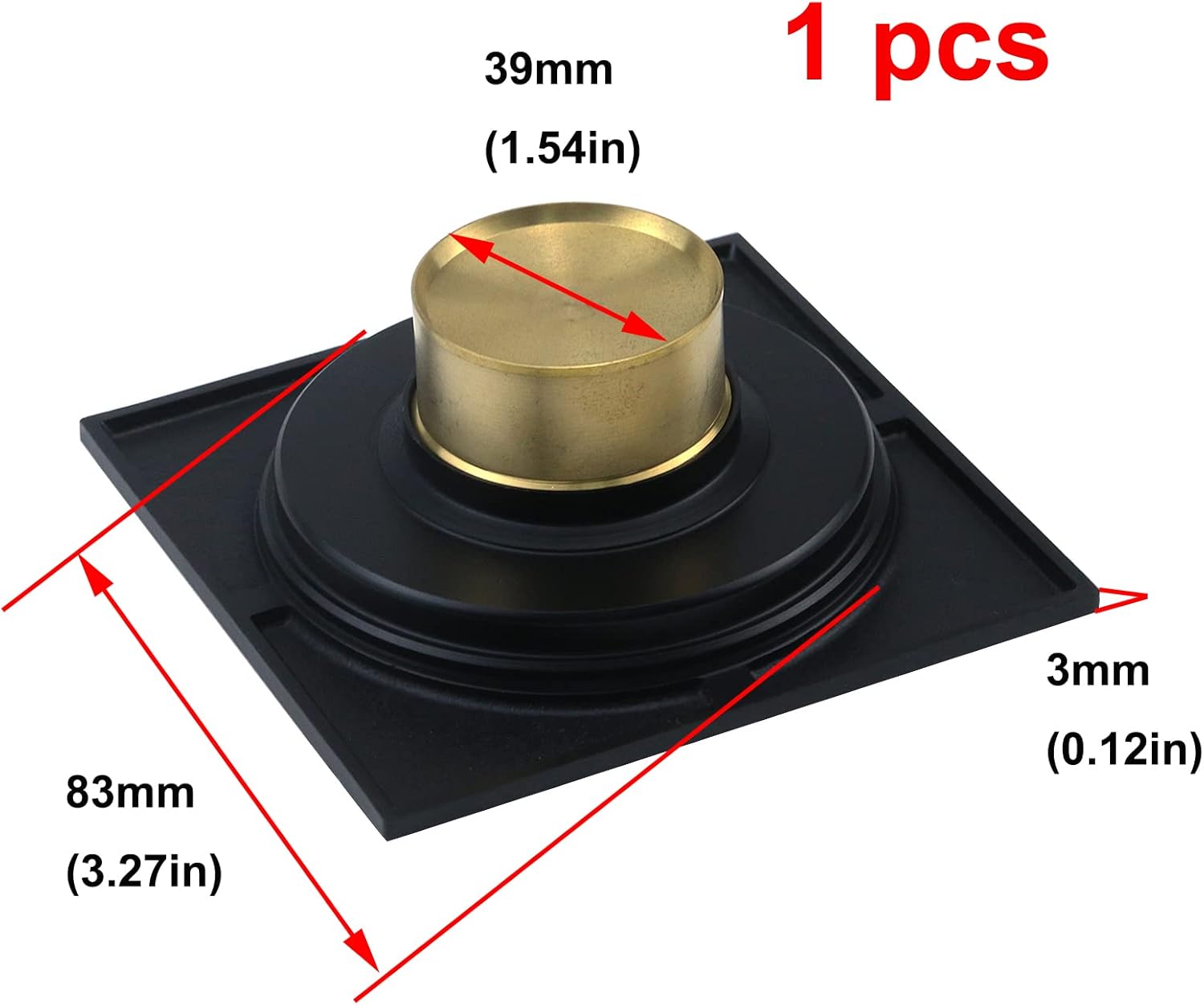 Antrader Odor-Proof Floor Drain with Matte Black Strainer