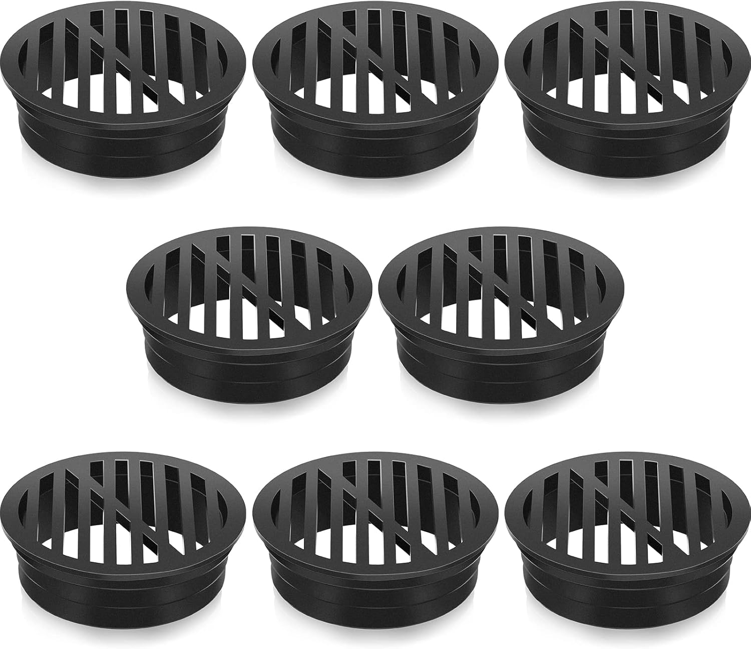 Taiyin 8 Pcs 45-inch Plastic Round Grate Cover Black