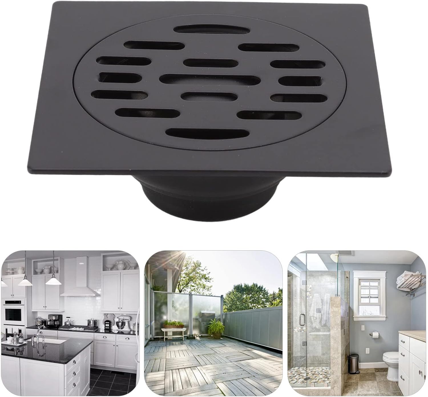 Stainless Steel Square Floor Drain for Kitchens and Bathrooms