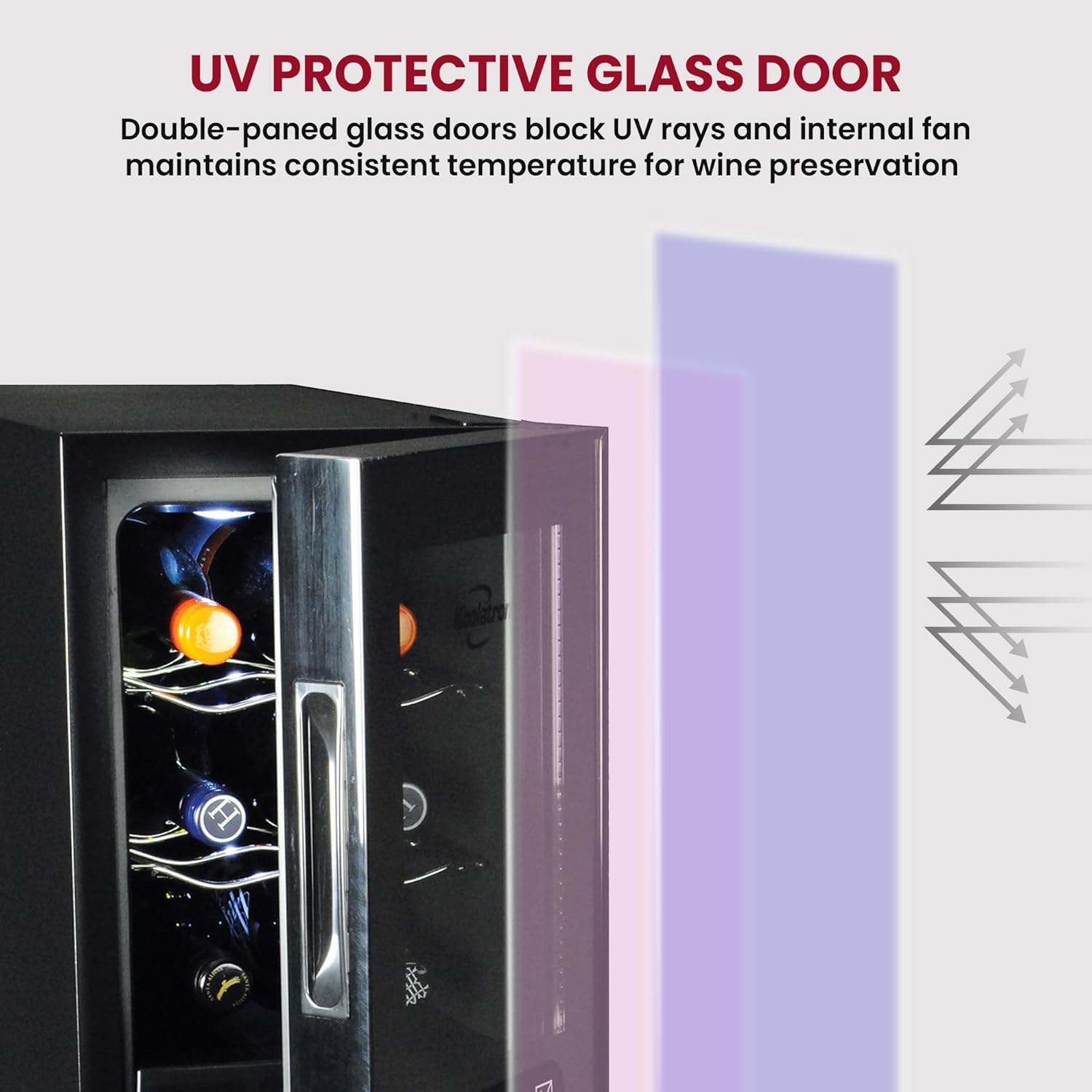 Koolatron 12 Bottle Wine Cooler with Beech Wood Racks