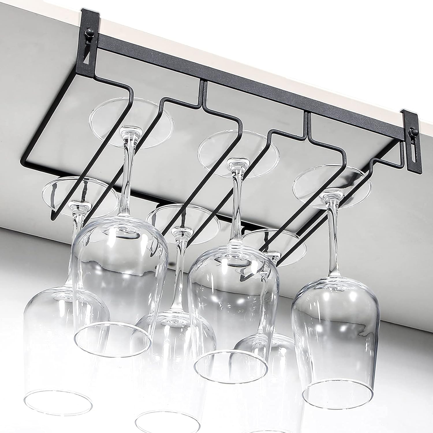 Kamehame Stemware Rack Under Cabinet 3 Rows Black