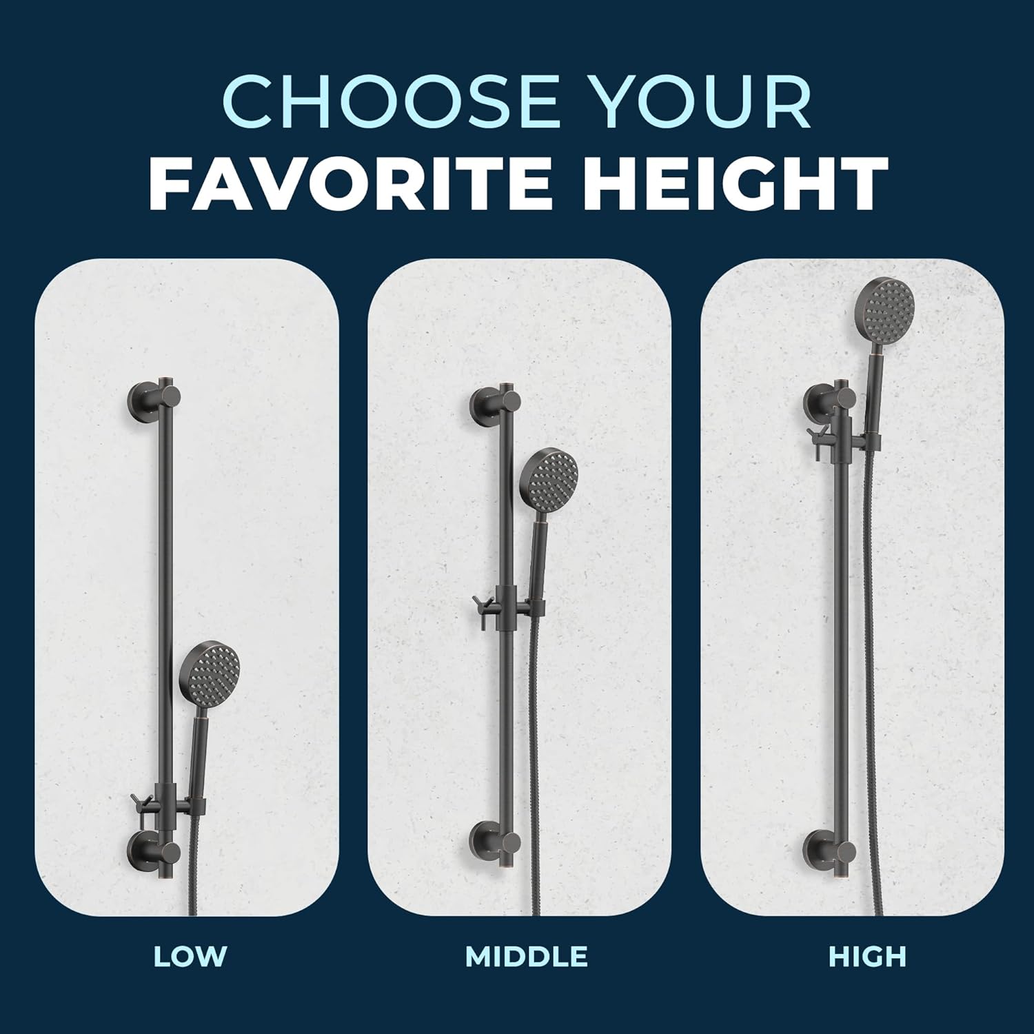 HammerHead Showers All Metal 275 Inch Slide Bar Set with Handheld Shower Head