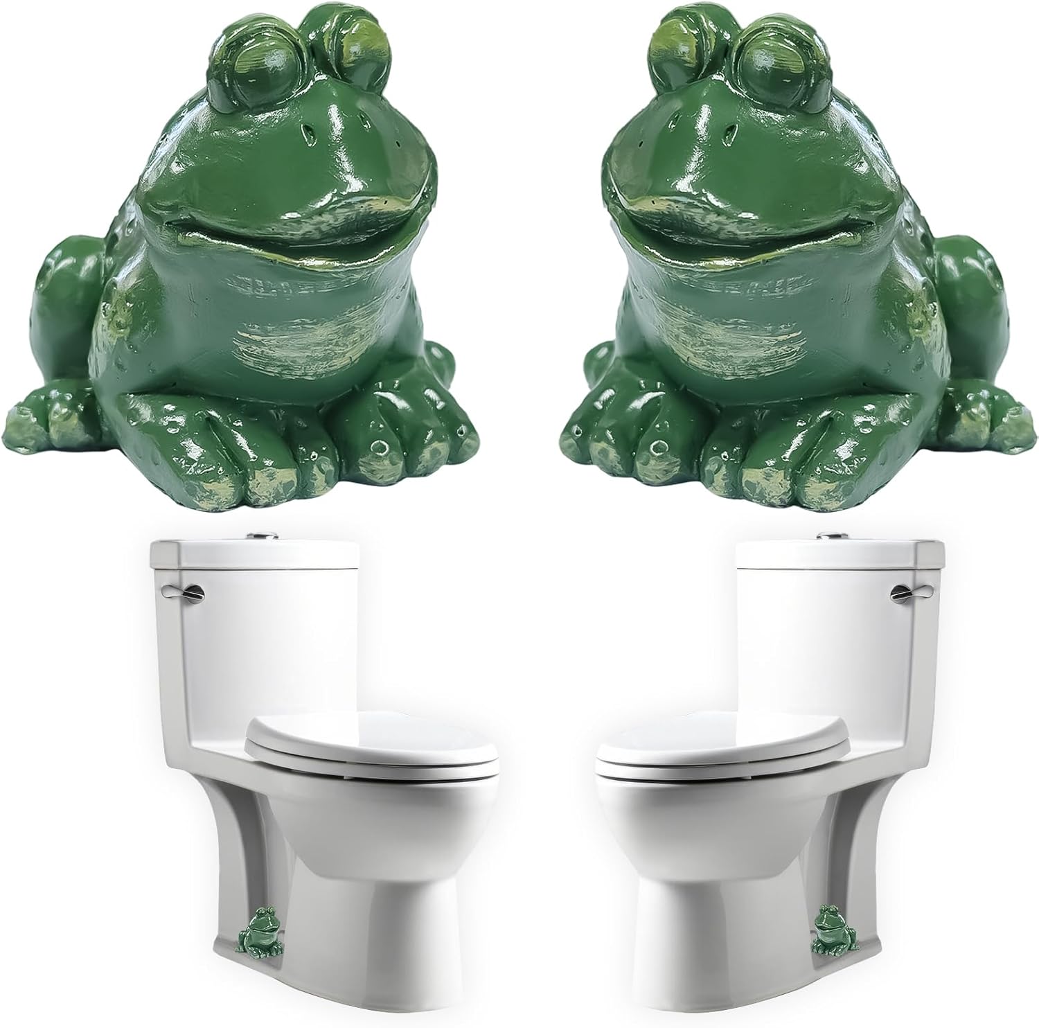 Frog Toilet Bolt Caps 2pcs Green Resin