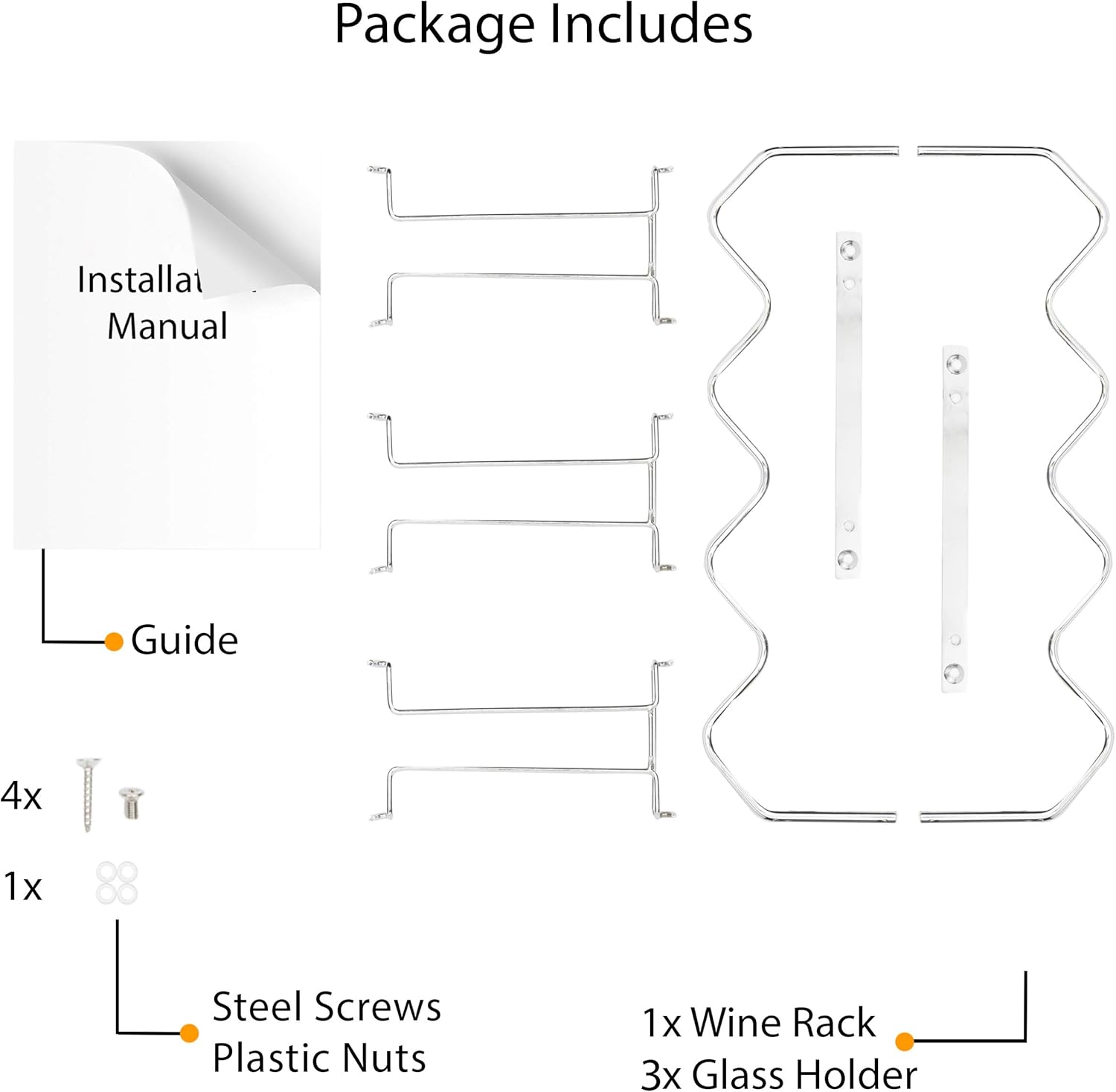 Wallniture Piccola Wine Glass Holder Kitchen Rack