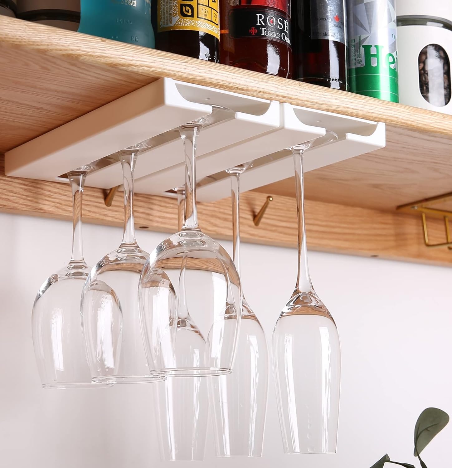 Leevcok 2 Pack Wine Glass Holder Plastic Rack