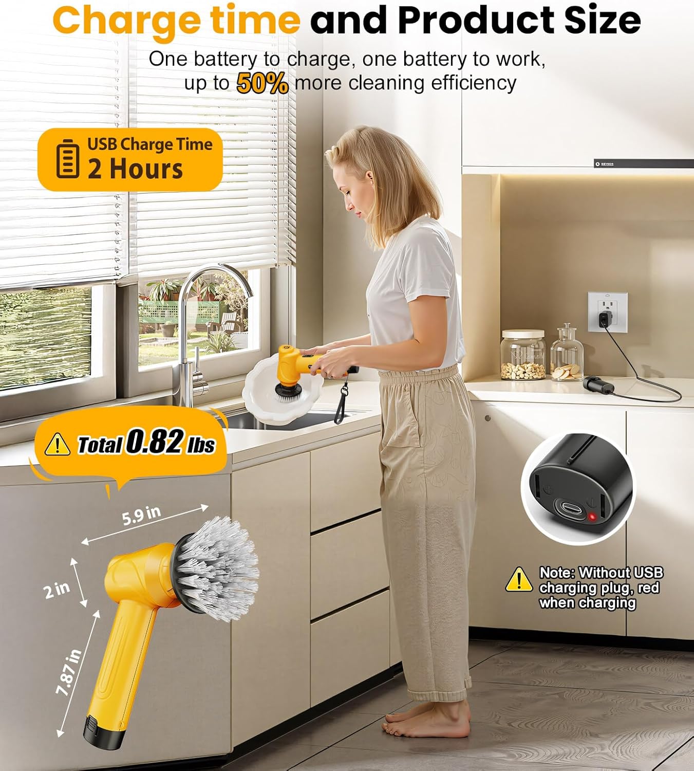 Qimedo 5000mAh Battery Spin Scrubber Q4