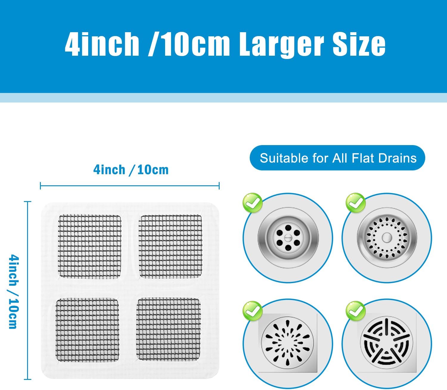 50PCS Pack Disposable Hair Catcher Shower Drain Cover