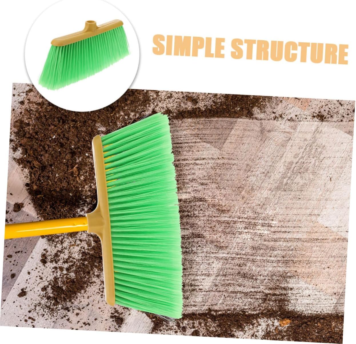 2pcs Durable Plastic Broom Head Refill Green