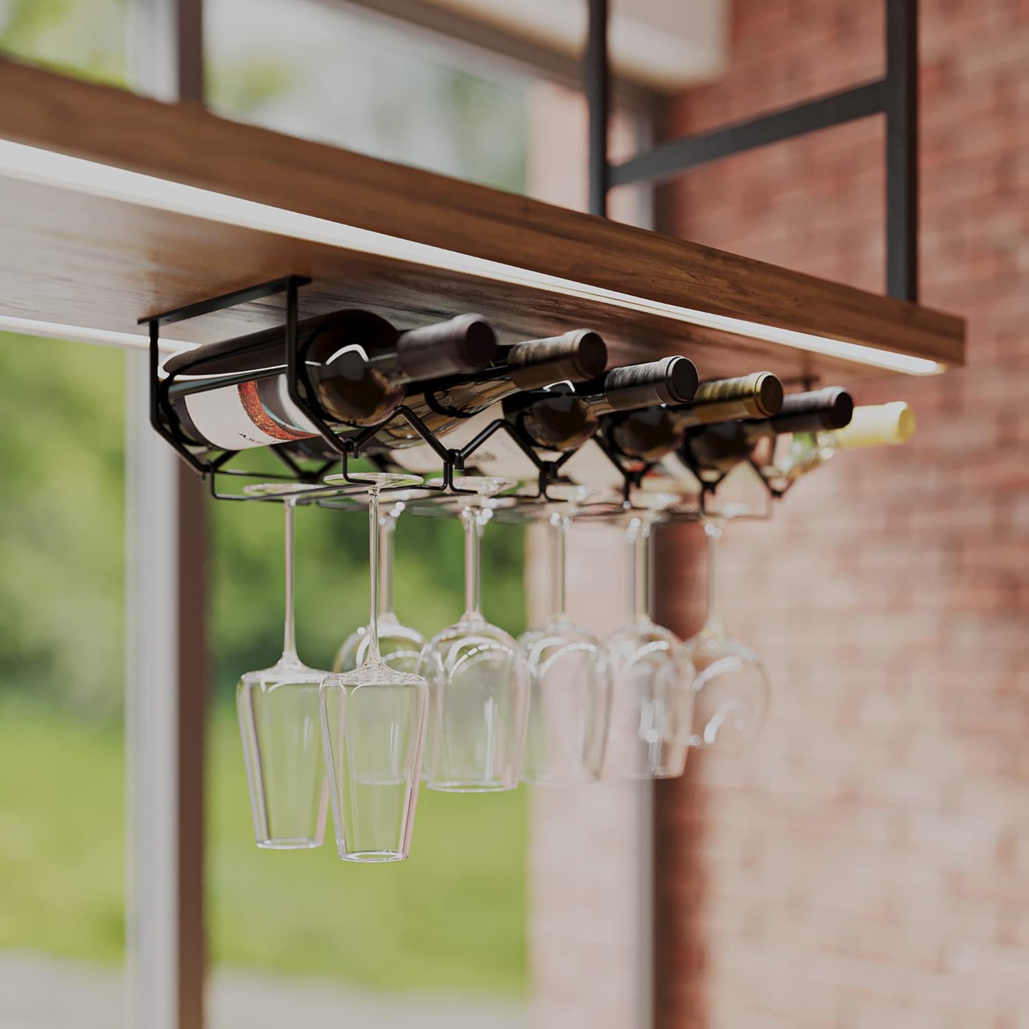 Wallniture Piccola Under Cabinet Wine Glass Holder
